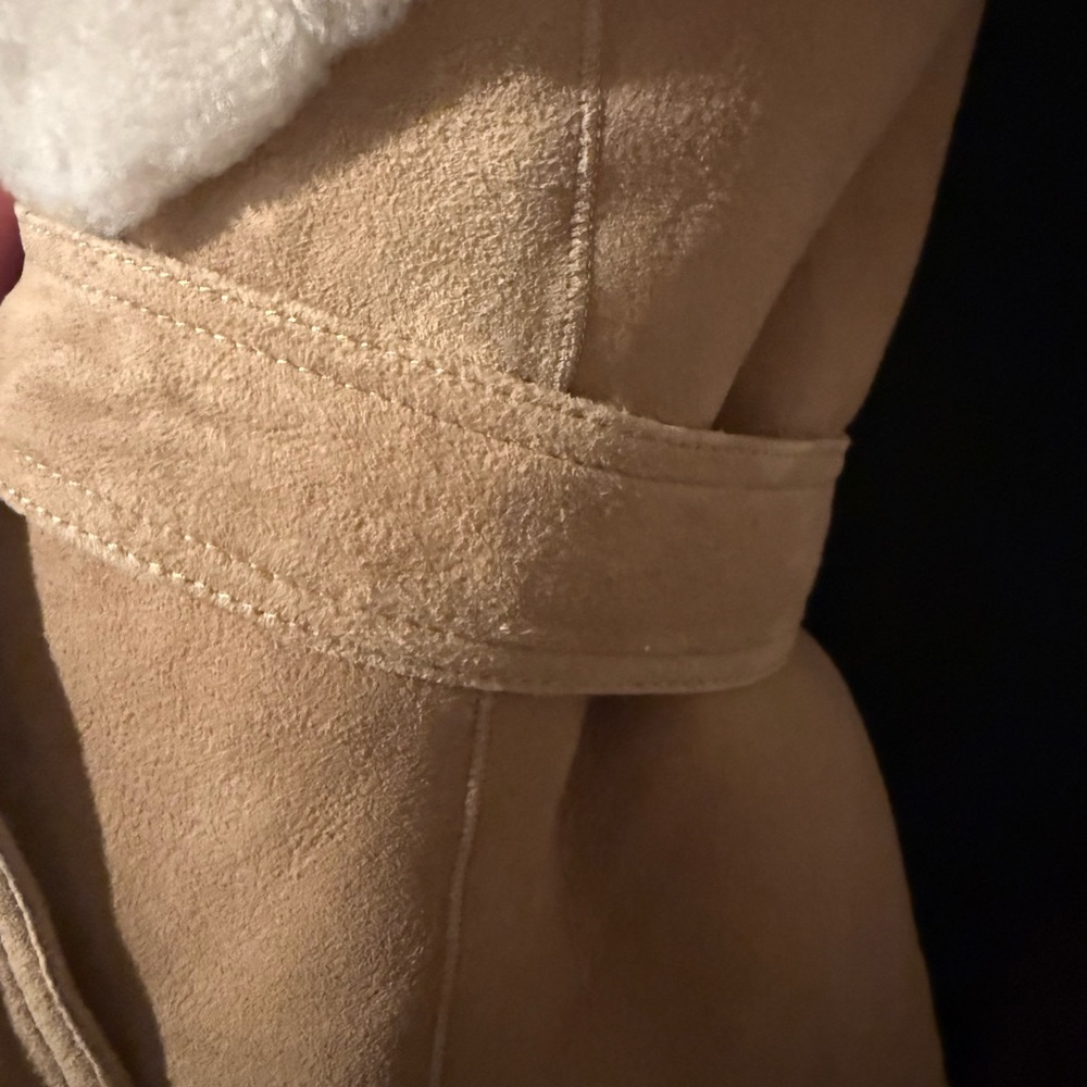 NWT Massimo Dutti Women's Tan Shearling Coat - Picture 7 of 7